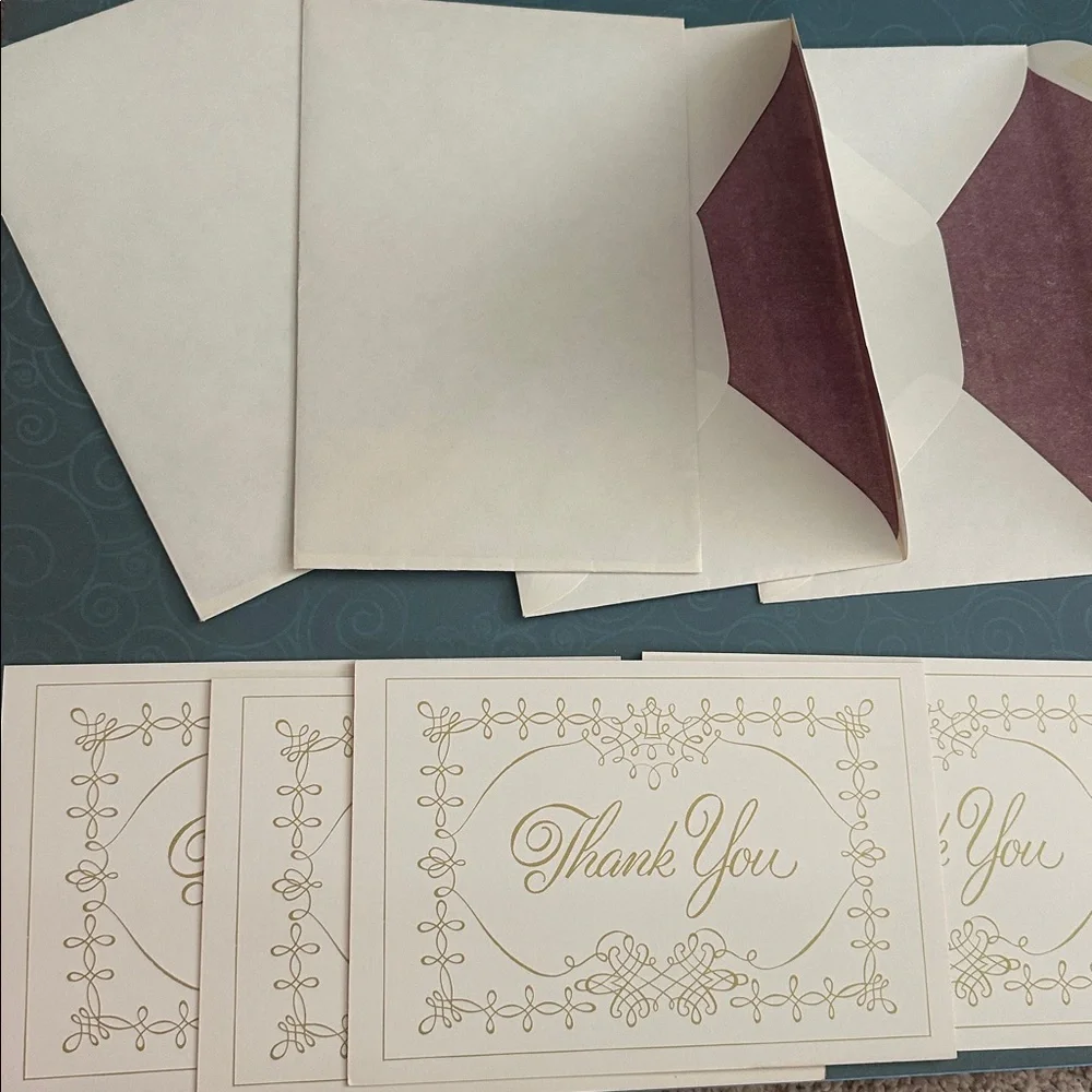 4 Thank You Cards with Envelopes included